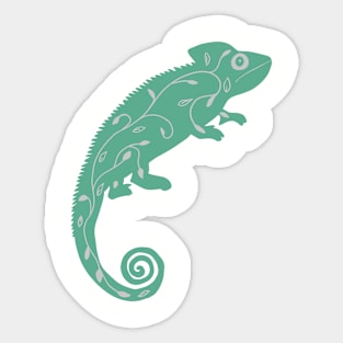 Green Chameleon Sticker